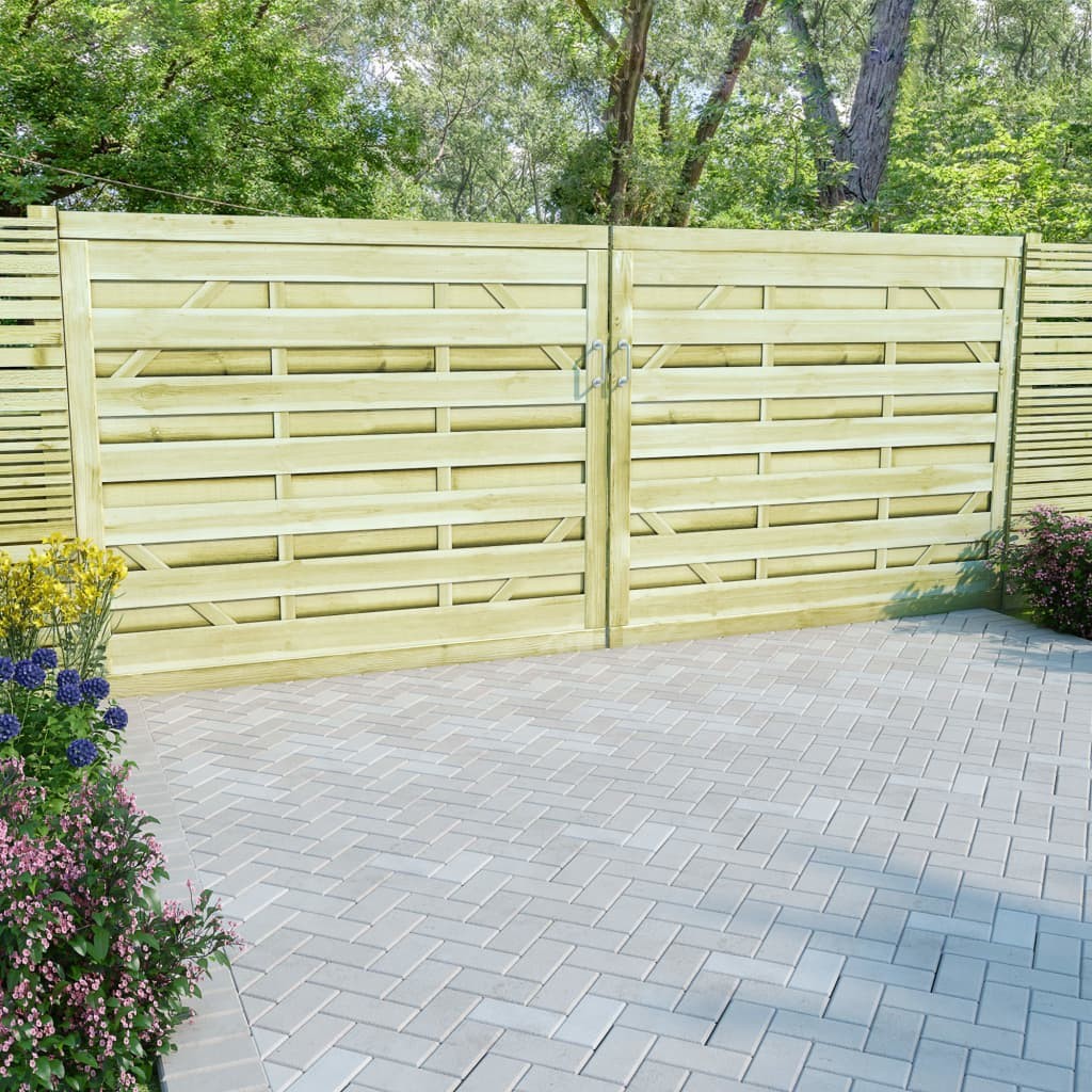 Garden Gates 2 pcs Impregnated Pinewood 150x125 cm Green